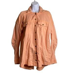 Pilcro Peach Button-Front Oversized Jacket